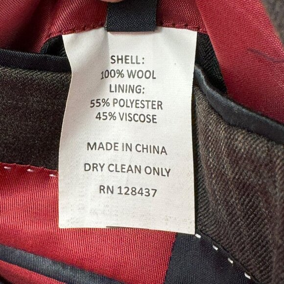 Daniel Hechter Paris 100% Wool Plaid Blazer Mens Size 44L Red Lining - Picture 6 of 9